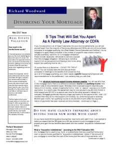 Divorcing Your Mortgage May 2017Newsletter from The Richard Woodward Mortgage Team