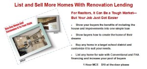 Sell More Homes With Renovation Lending