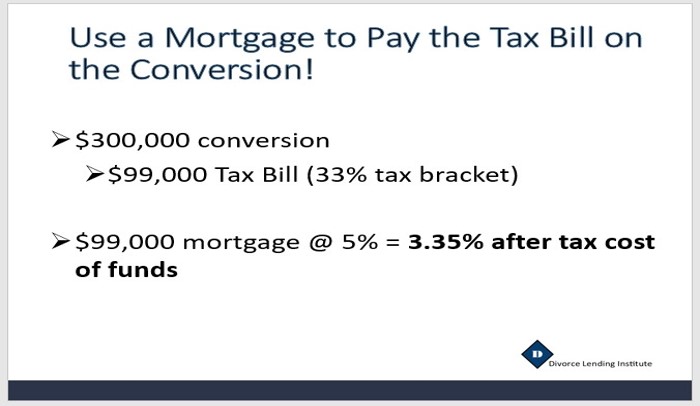 Use a Mortgage To Pay The Tax Bill On the Conversion