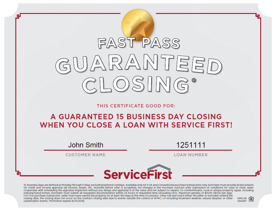 15 Business Day Closing Guarantee