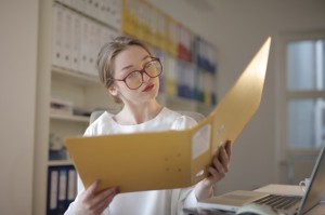 Woman with a folder